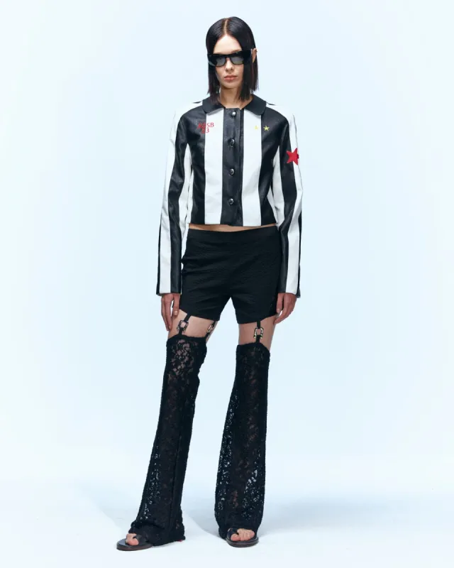 CUT-OUT LACE COMBO TIGHT PANTS apa629w(BLACK) made by Andersson Bell