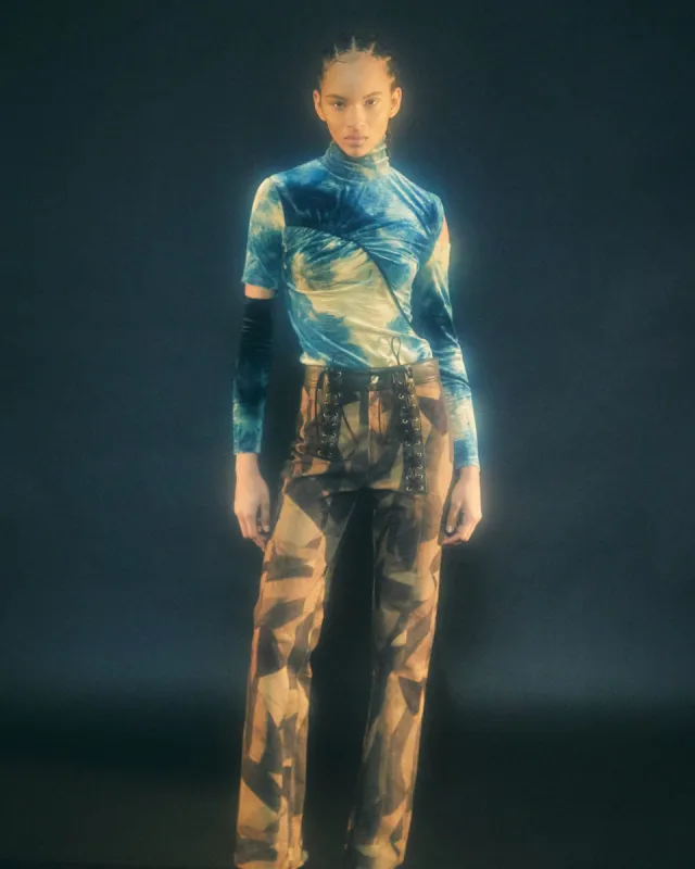 (WOMEN) ELIA VELVET TURTLENECK TOP atb777w(BLUE) made by Andersson Bell