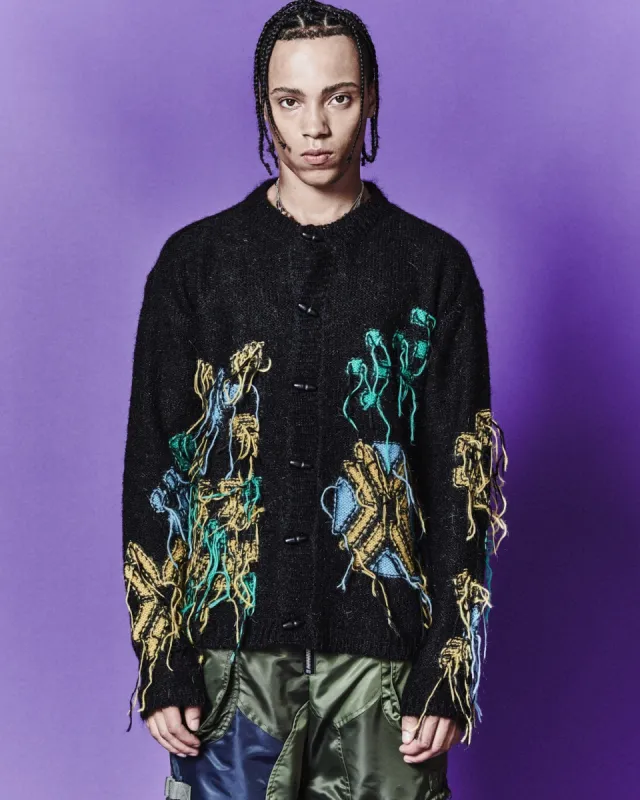 MACARON INTARSIA CARDIGAN atb1069m(BLACK) sold by Andersson Bell