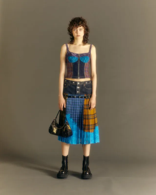 (WOMEN) KIRA LACE CHECK ZIP-UP TOP atb995w(PURPLE) made by Andersson Bell