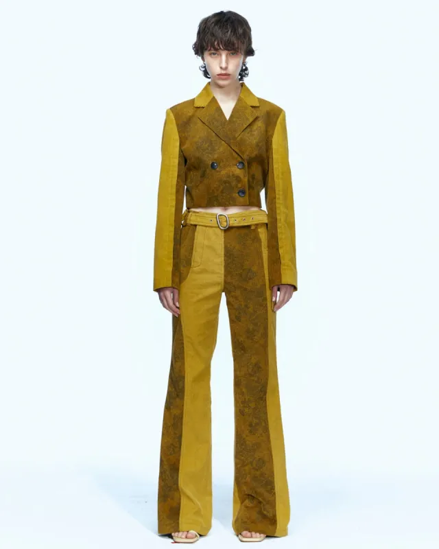 (WOMEN) NESSY CORDUROY COMBO PANTS apa546w(MUSTARD) sold by Andersson Bell
