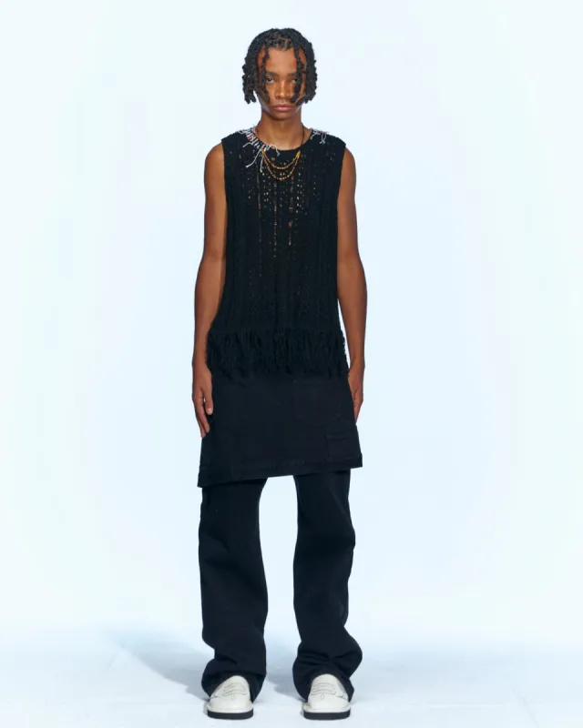 GORDEN CABLE KNIT VEST atb957m(BLACK) made by Andersson Bell