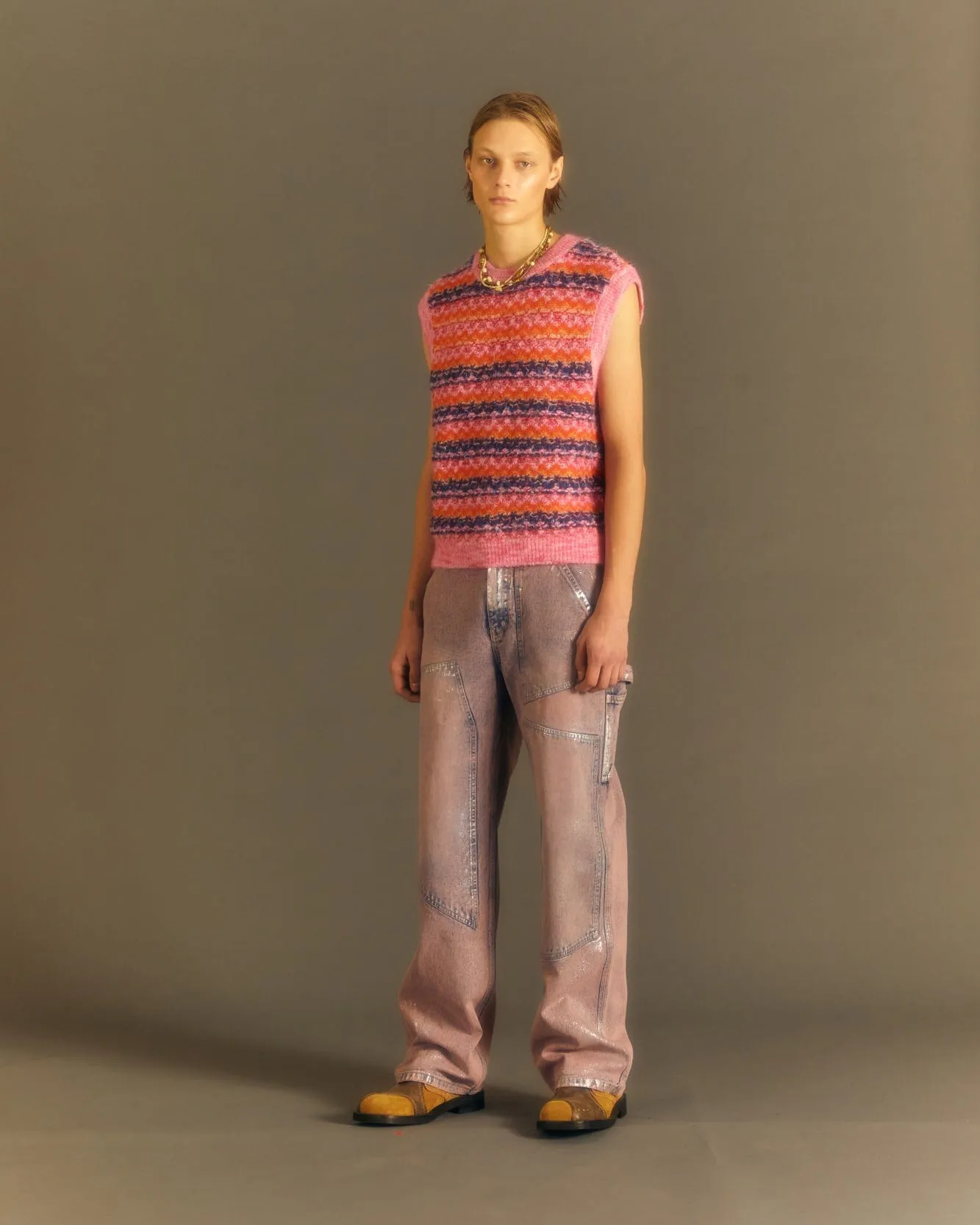 UNISEX CANDY CREW-NECK VEST atb1016u(PINK) sold by Andersson Bell product image thumbnail 4