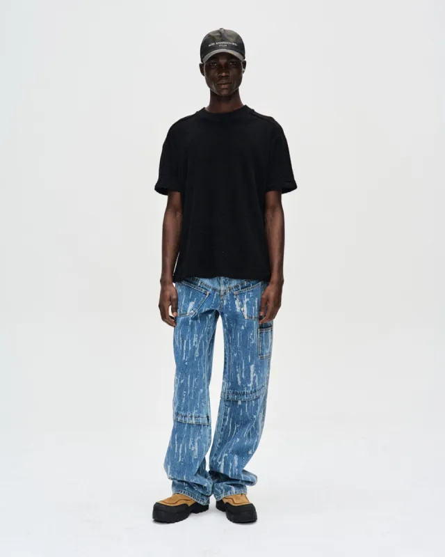 LAYERED WIDE-LEG JEANS apa690m(BLUE) made by Andersson Bell