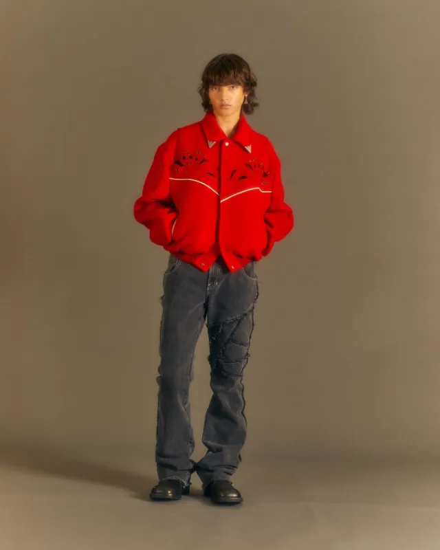 GHENTEL RAW-CUT FLARE JEANS apa686m(WASHED BLACK) sold by Andersson Bell