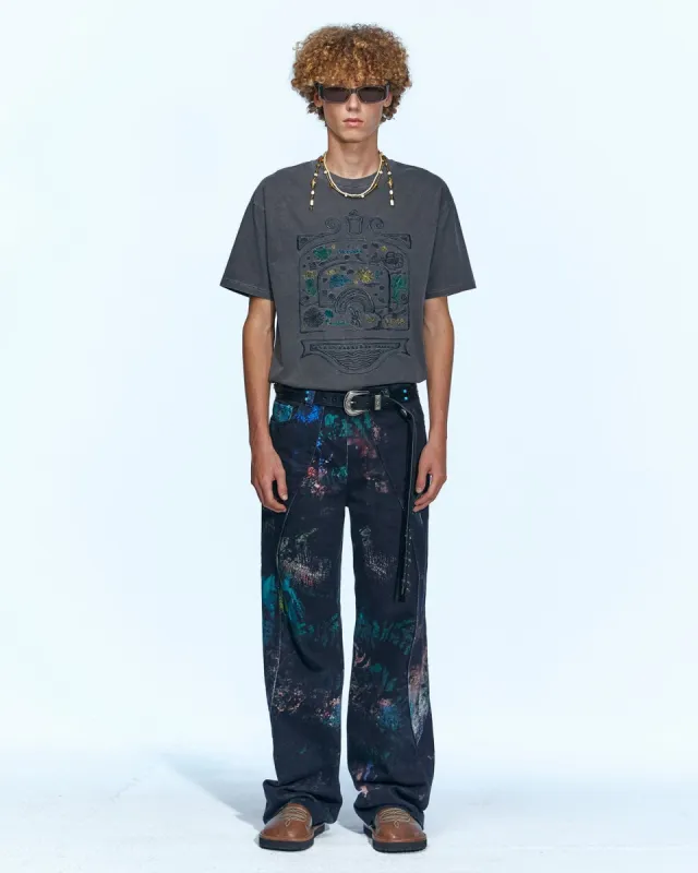 (ESSENTIAL) UNISEX OVERDYED FLOWER PALACE T-SHIRT atb971u(CHARCOAL) sold by Andersson Bell