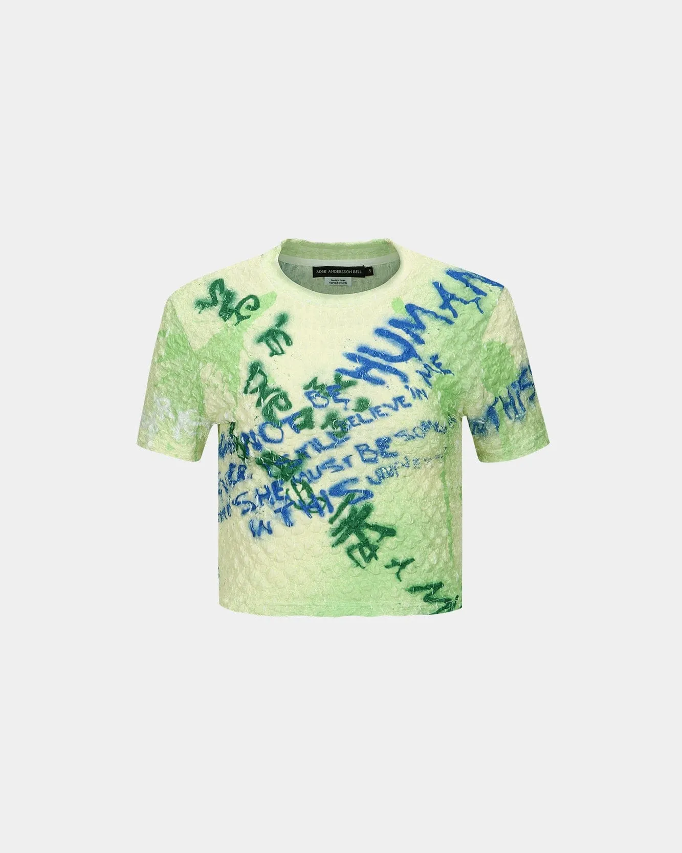 (ESSENTIAL)(WOMEN) JENNY SPRAYED LETTERING T-SHIRT atb1117w(LEMON) sold by Andersson Bell product image thumbnail 2