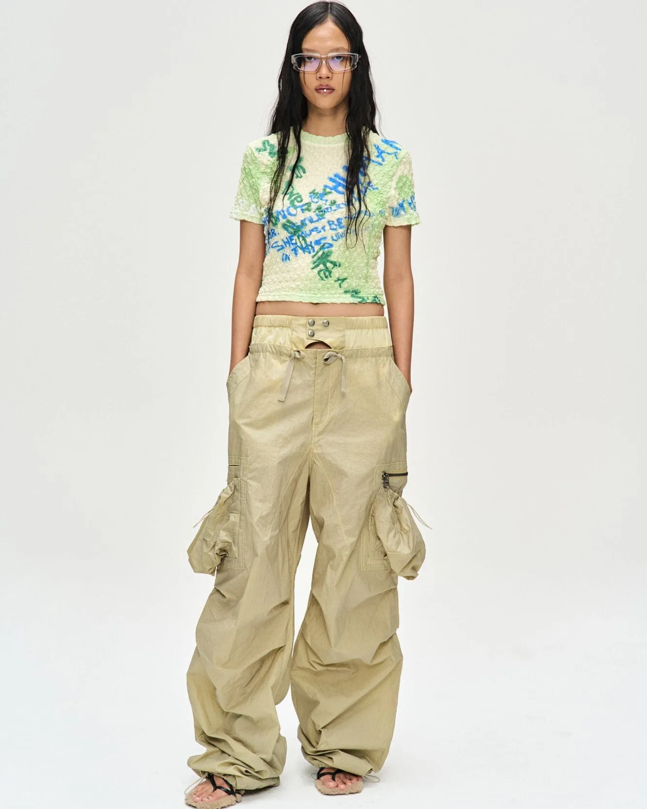 (ESSENTIAL)(WOMEN) JENNY SPRAYED LETTERING T-SHIRT atb1117w(LEMON) sold by Andersson Bell product image thumbnail 5