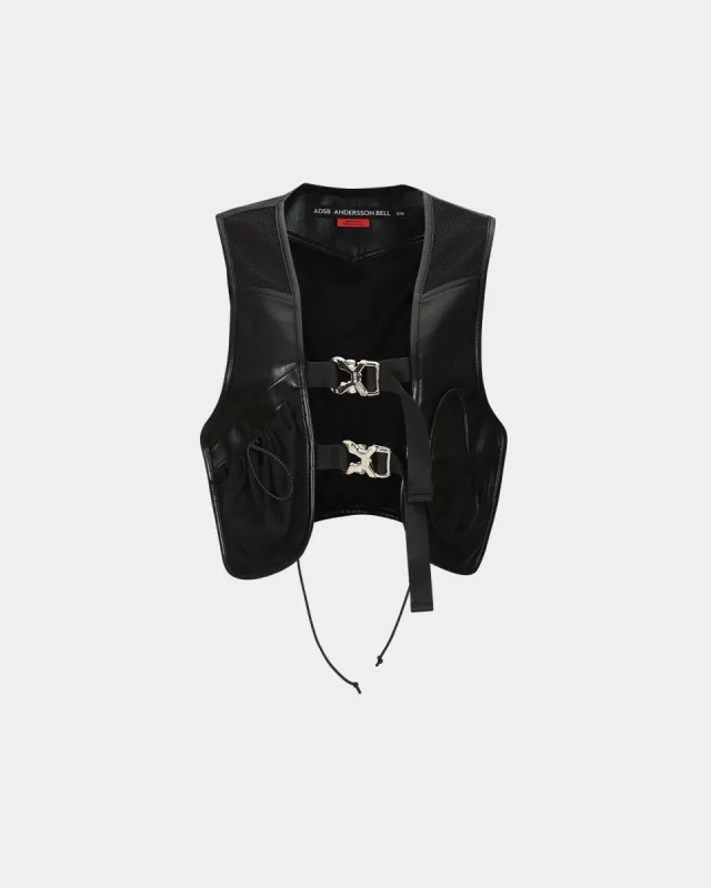 (WOMEN) SINA FAUX-LEATHER VEST awa598w(BLACK) made by Andersson Bell