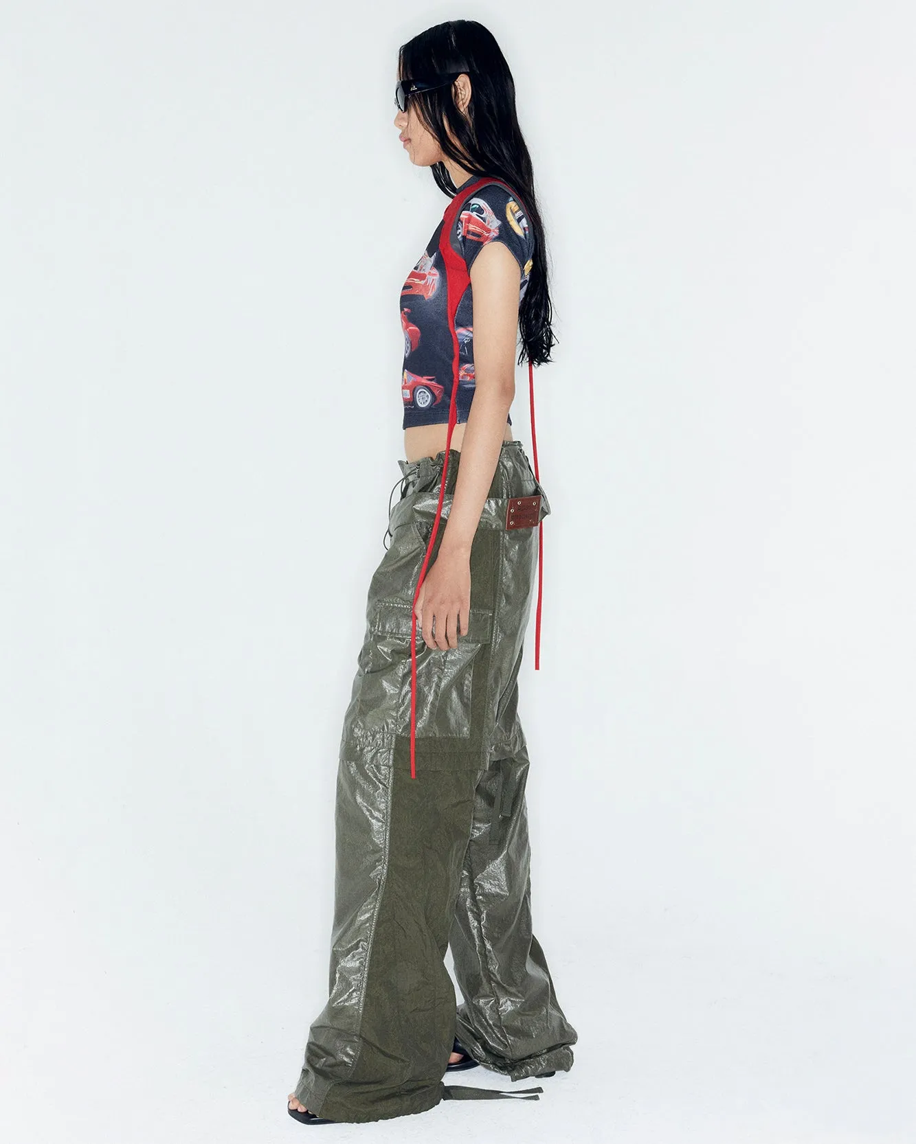 ADSB X OTTOLINGER ADJUSTABLE PARACHUTE PANTS apa776w(KHAKI) sold by Andersson Bell product image thumbnail 5