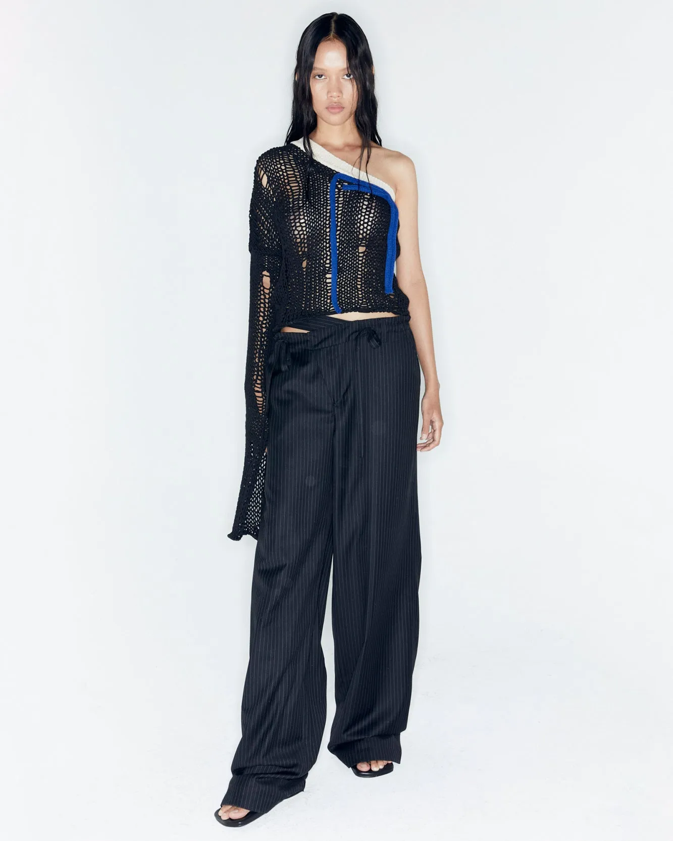 ADSB X OTTOLINGER STRIPE WOOL PANTS apa775w(BLACK) sold by Andersson Bell