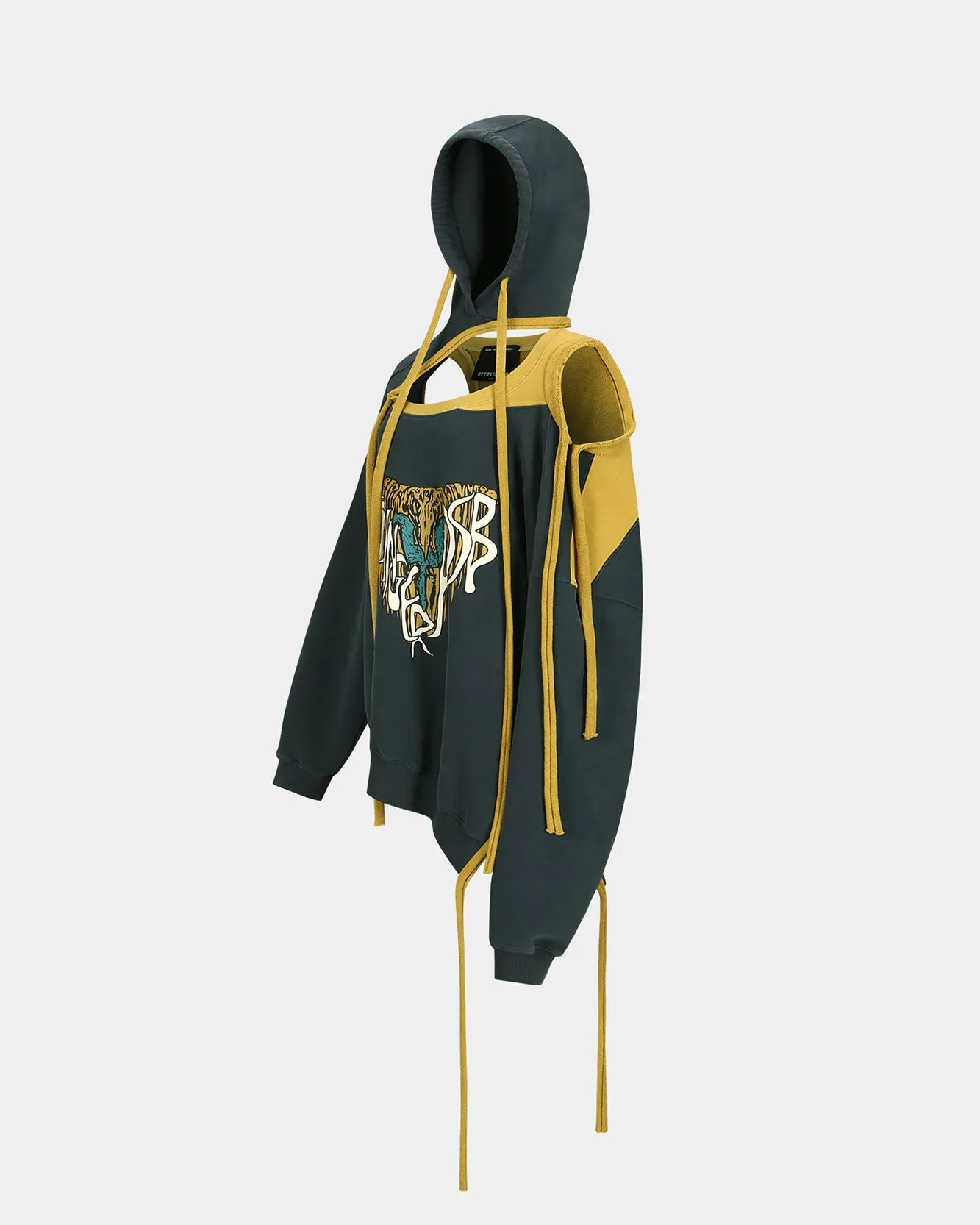 ADSB X OTTOLINGER DECONSTRUCTED HOODIE atb1213w(NAVY) sold by Andersson Bell product image thumbnail 3