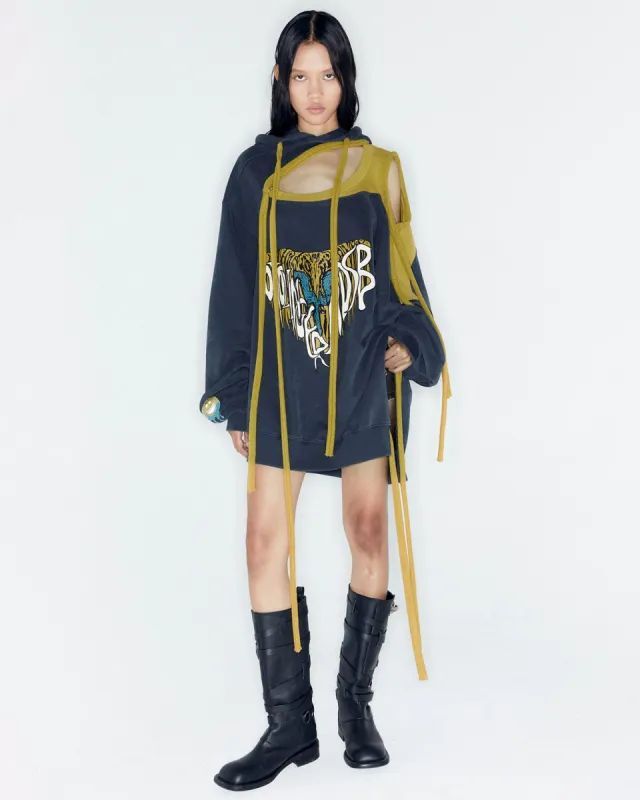 ADSB X OTTOLINGER DECONSTRUCTED HOODIE atb1213w(NAVY) made by Andersson Bell