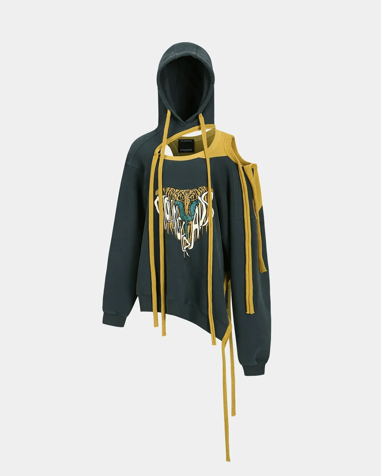 ADSB X OTTOLINGER DECONSTRUCTED HOODIE atb1213w(NAVY) sold by Andersson Bell product image thumbnail 2