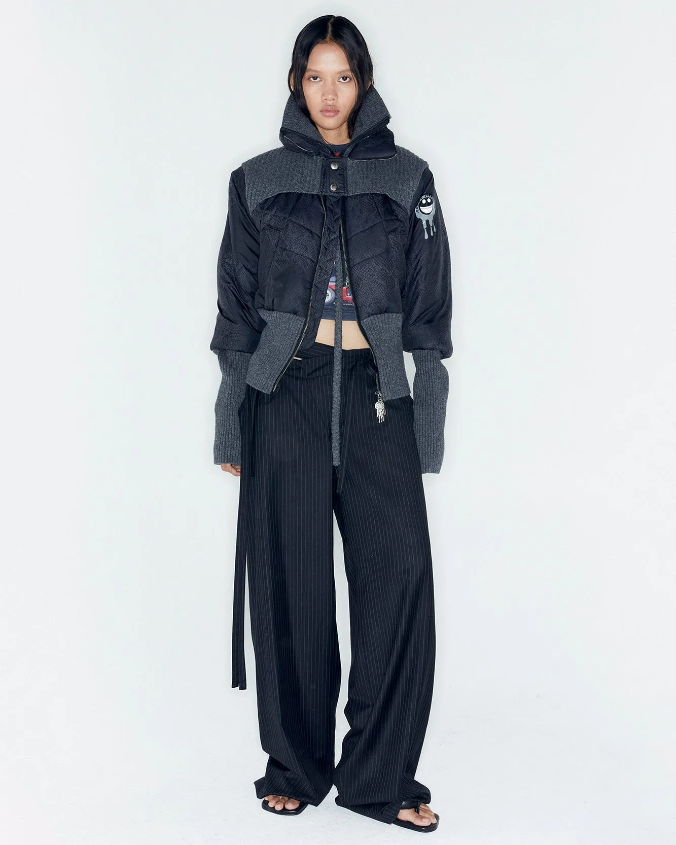 ADSB X OTTOLINGER RIB POINT PUFFER JACKET awa669w(CHARCOAL) sold by Andersson Bell product image thumbnail 5