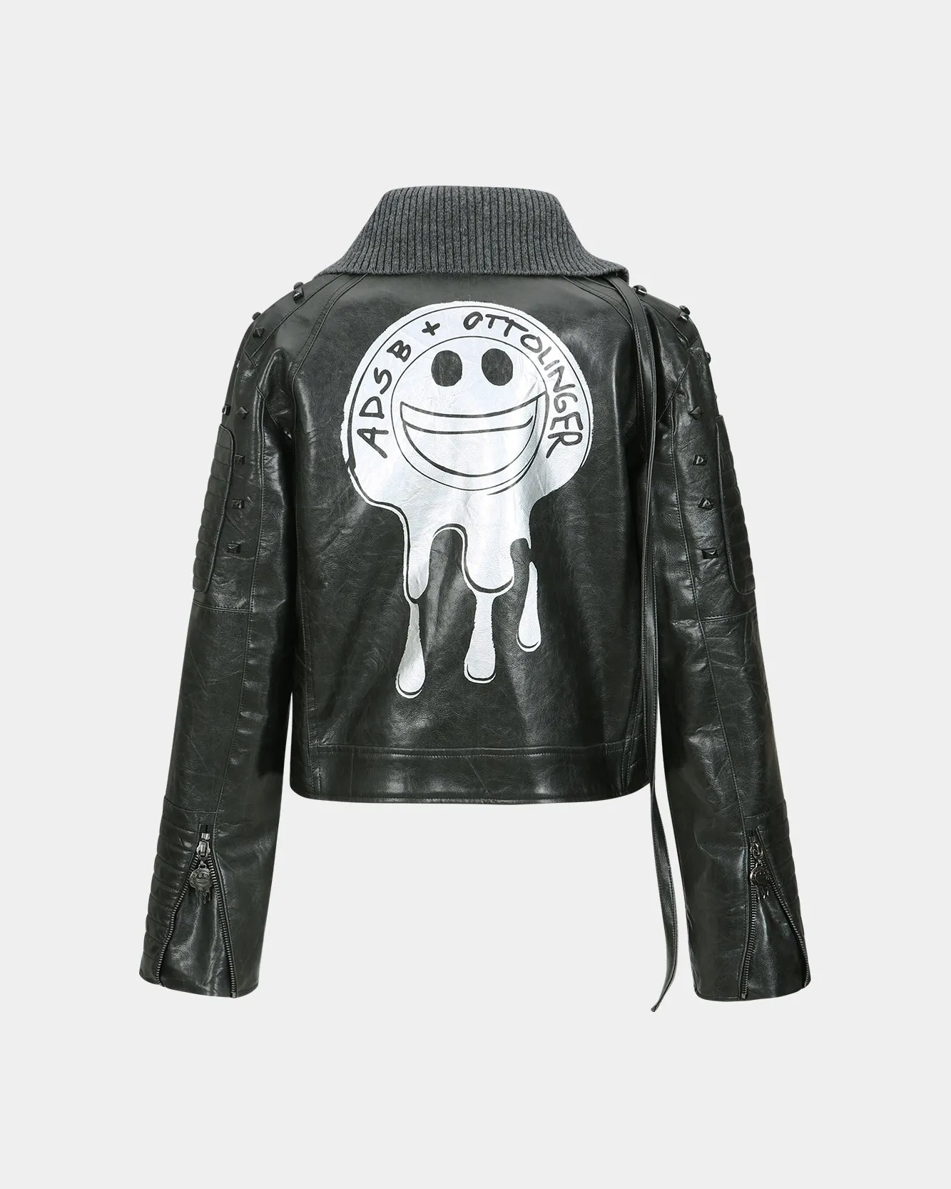 ADSB X OTTOLINGER DENIM FAUX LEATHER JACKET awa668w(BLACK) sold by Andersson Bell product image thumbnail 4