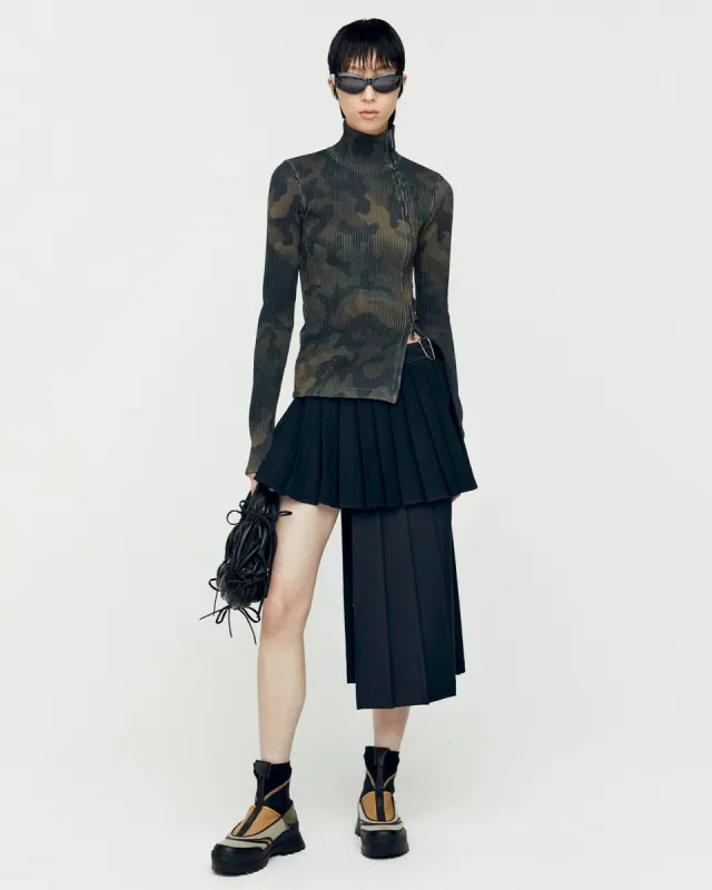 CAMOUFLAGE PRINTED KNIT TOP atb1188w(KHAKI) sold by Andersson Bell