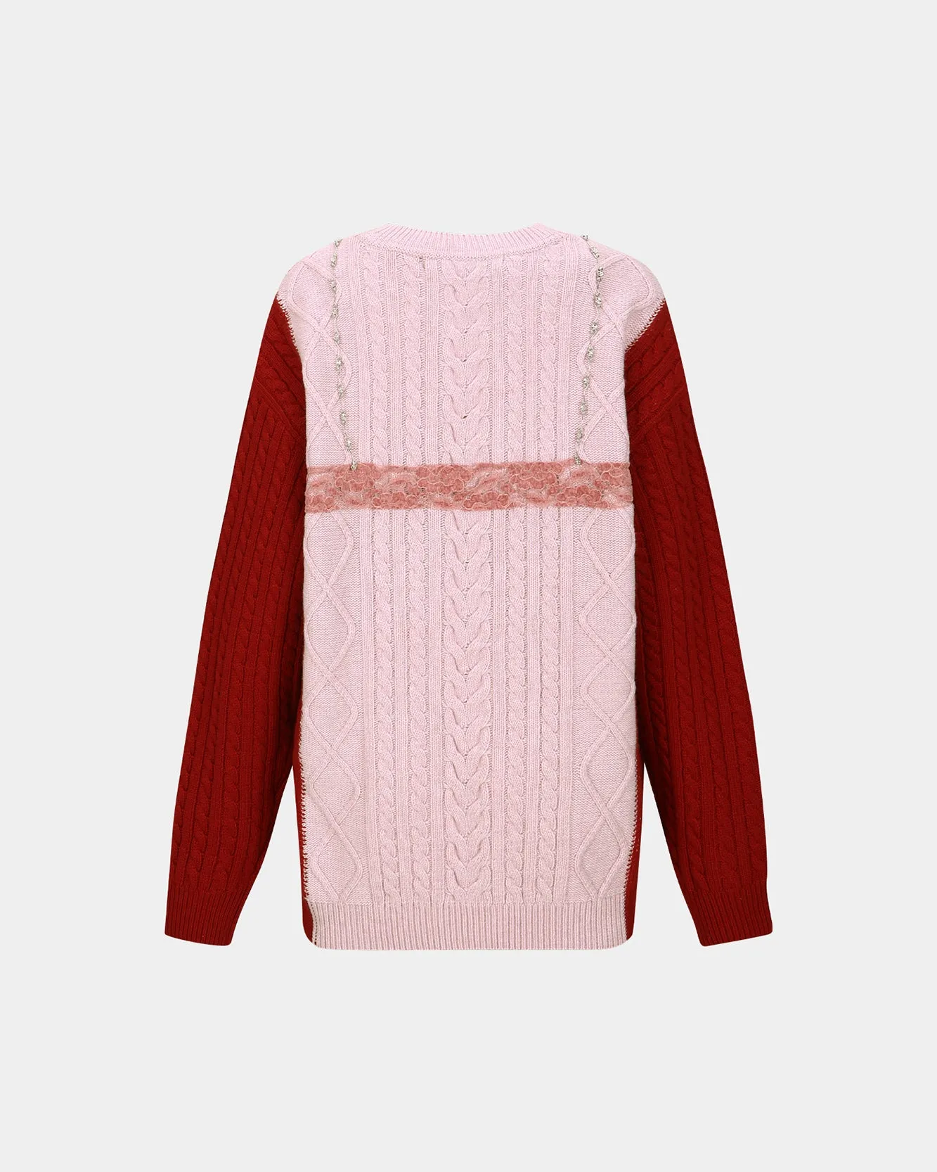 LACE LINGERIE BOYFRIEND-FIT KNIT atb1183w(PINK) sold by Andersson Bell product image thumbnail 4