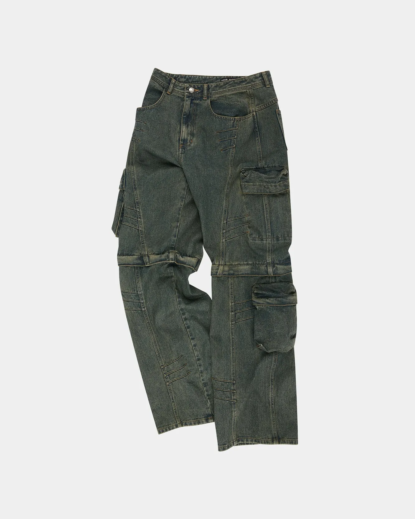 CARGO COATED WIDE-LEG JEANS apa749m(ARMY GREEN) sold by Andersson Bell product image thumbnail 2