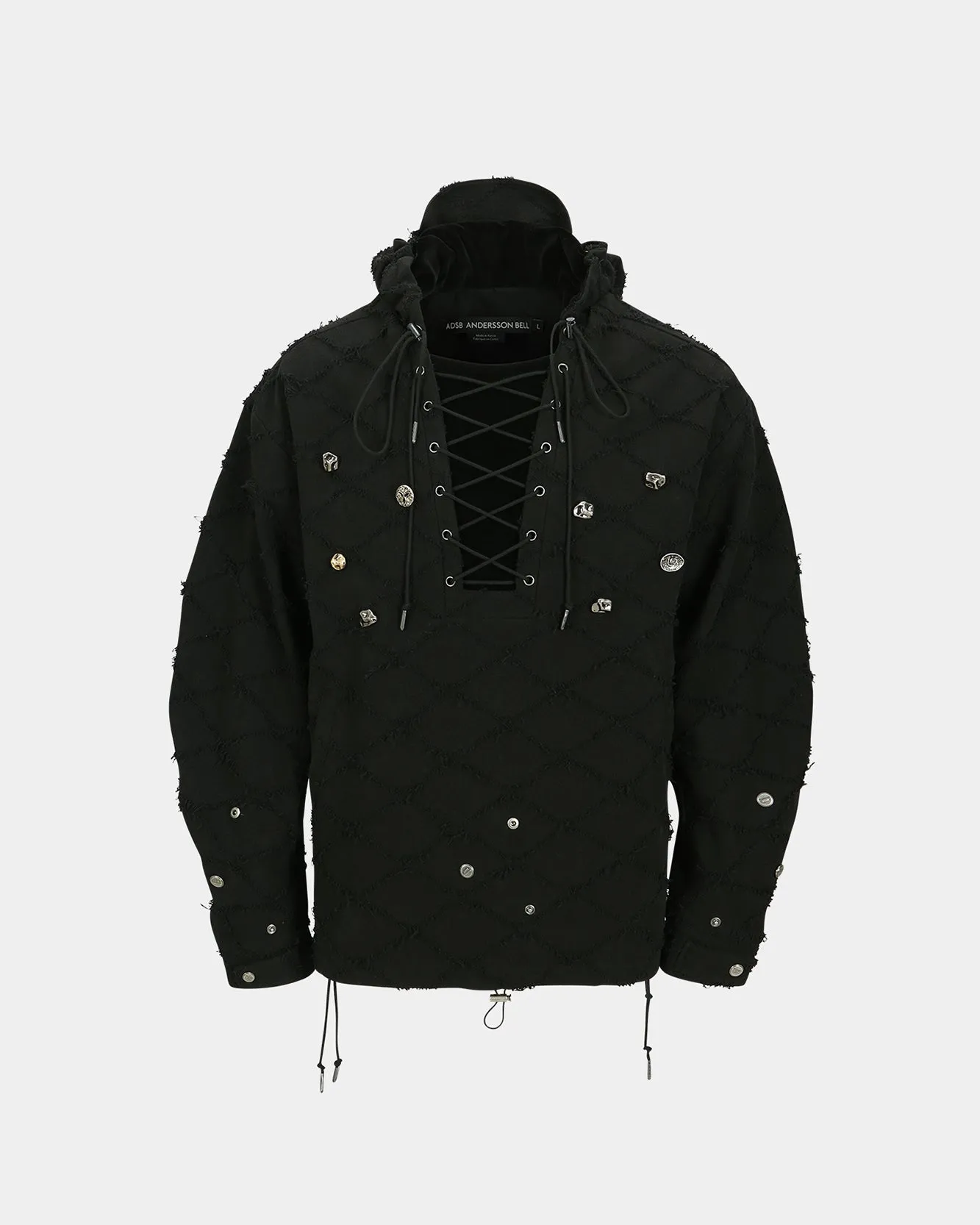 LACE-UP ANORAK HOODIE atb1141m(BLACK) sold by Andersson Bell product image thumbnail 2