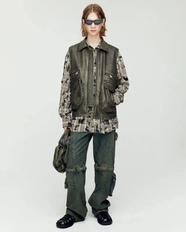 UNISEX ETNA FAUX LEATHER VEST awa651u(KHAKI) sold by Andersson Bell