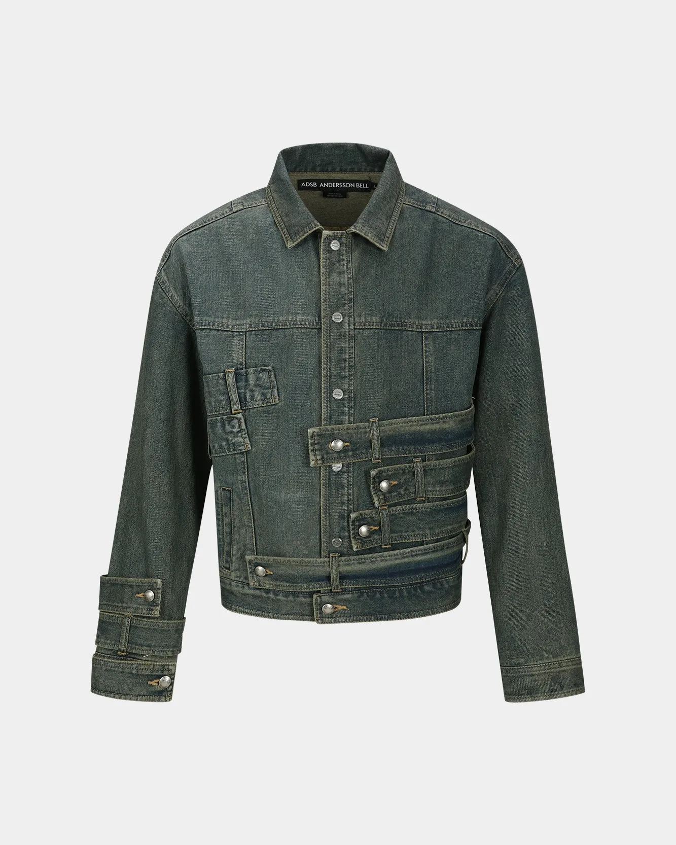 WAISTBANDS DENIM JACKET awa636m(ARMY GREEN) sold by Andersson Bell product image thumbnail 2