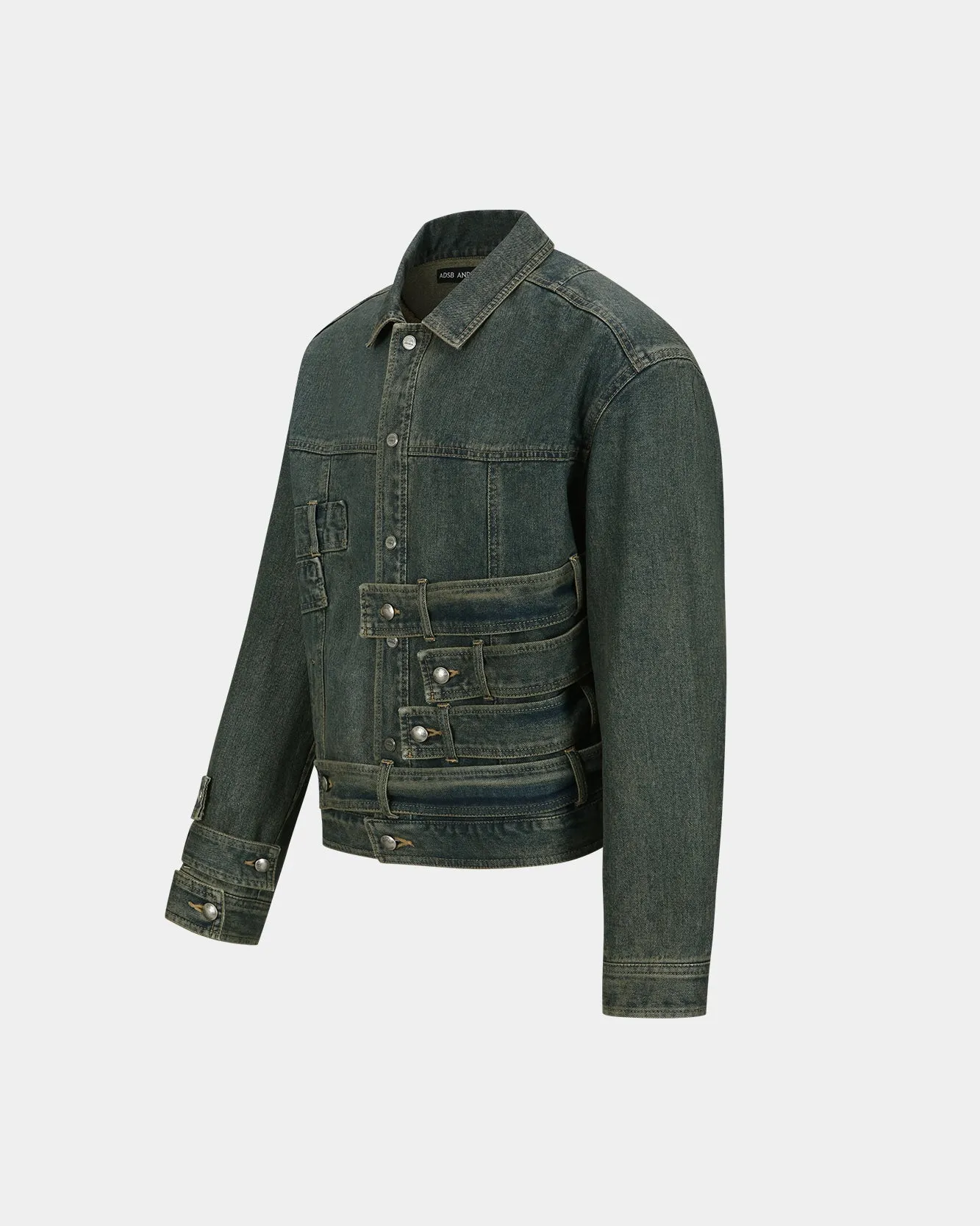 WAISTBANDS DENIM JACKET awa636m(ARMY GREEN) sold by Andersson Bell product image thumbnail 3