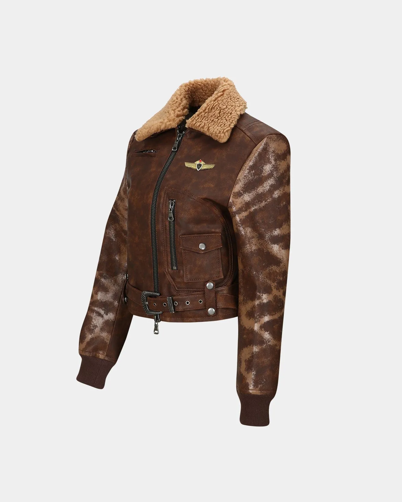 (WOMEN) AUSTIN FAUX SHEARLING JACKET awa546w(BROWN) sold by Andersson Bell product image thumbnail 3