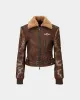 (WOMEN) AUSTIN FAUX SHEARLING JACKET awa546w(BROWN) sold by Andersson Bell