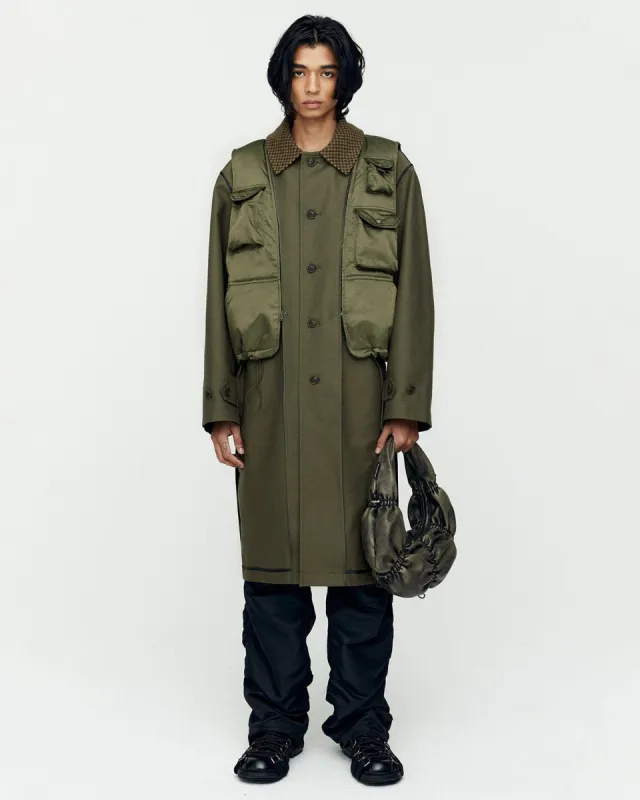 UNISEX VEST LAYERED INSIDE-OUT COAT awa642u(KHAKI) made by Andersson Bell