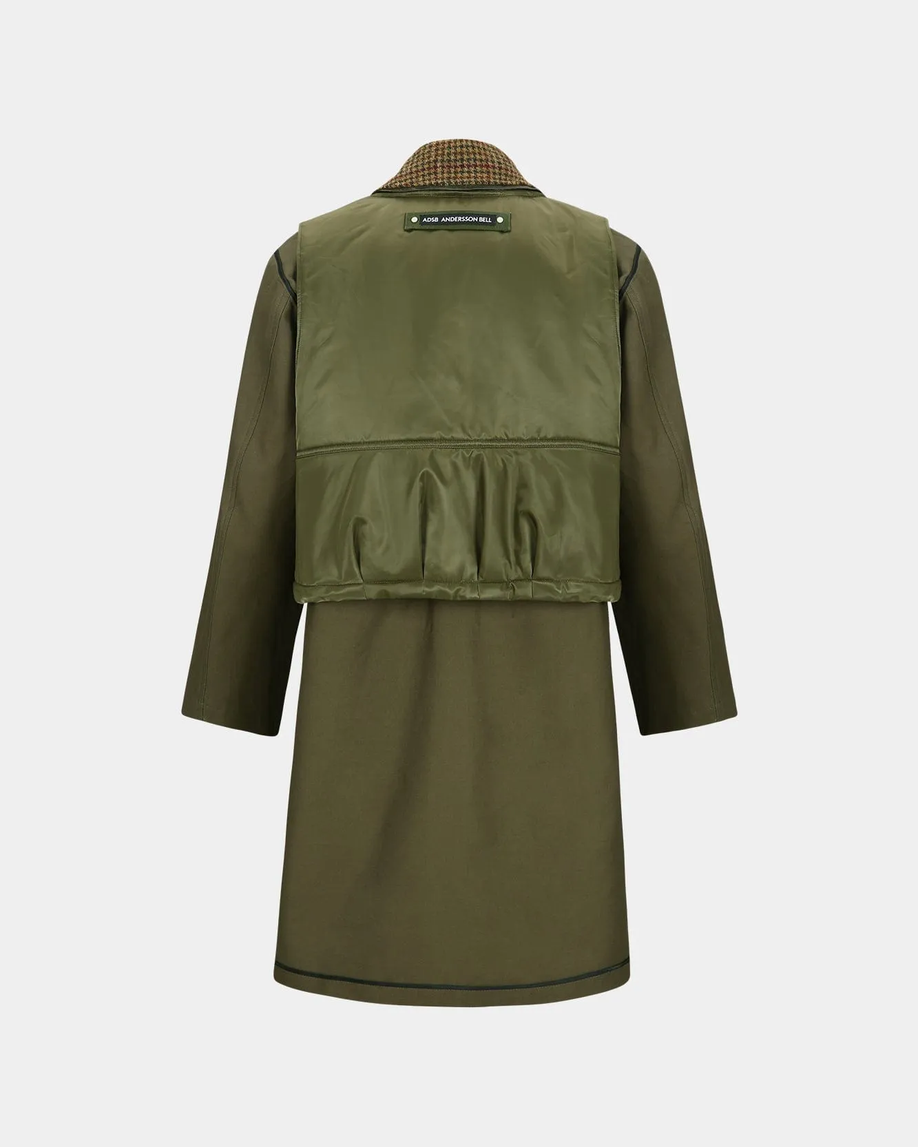 UNISEX VEST LAYERED INSIDE-OUT COAT awa642u(KHAKI) sold by Andersson Bell product image thumbnail 4