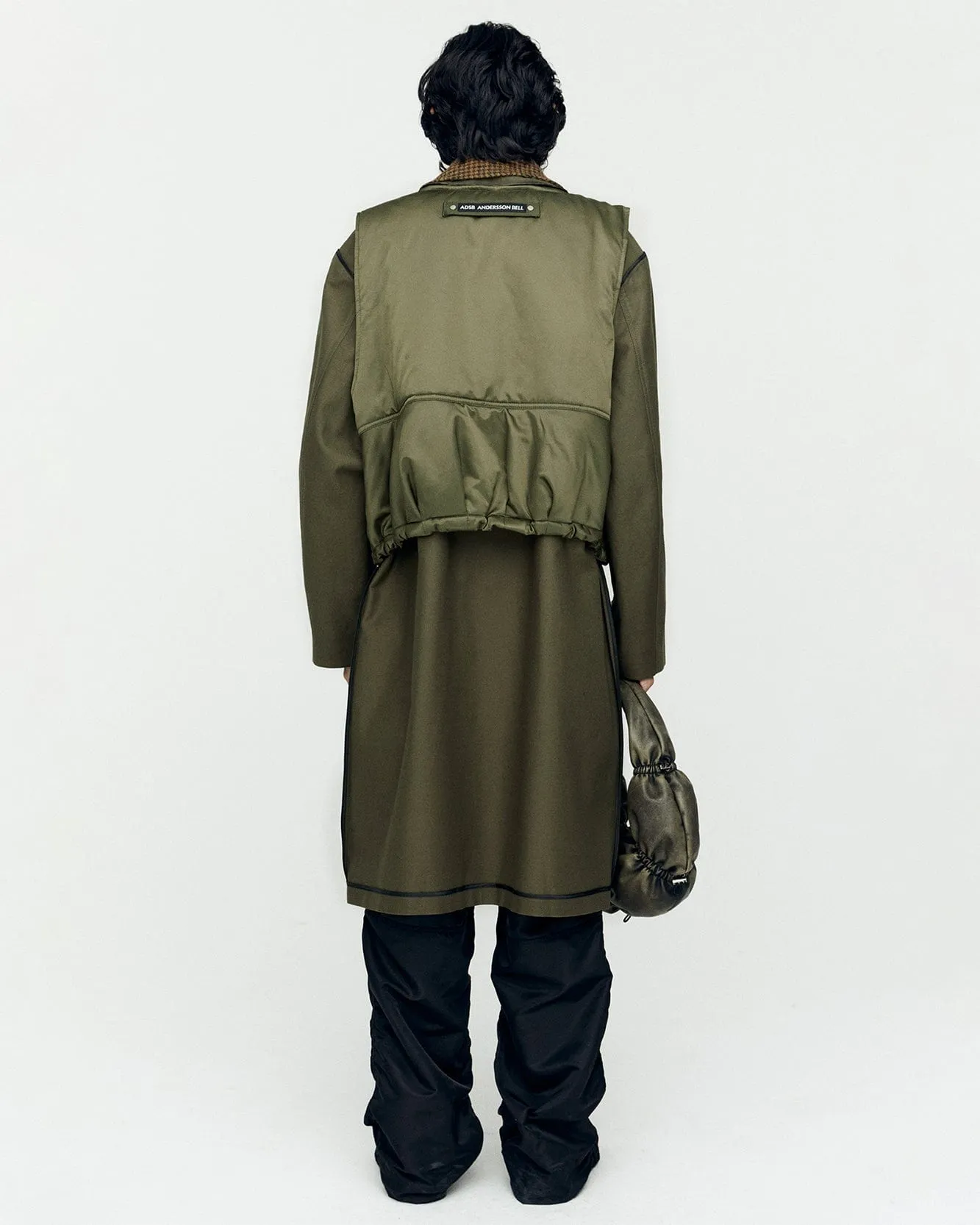 UNISEX VEST LAYERED INSIDE-OUT COAT awa642u(KHAKI) sold by Andersson Bell product image thumbnail 5