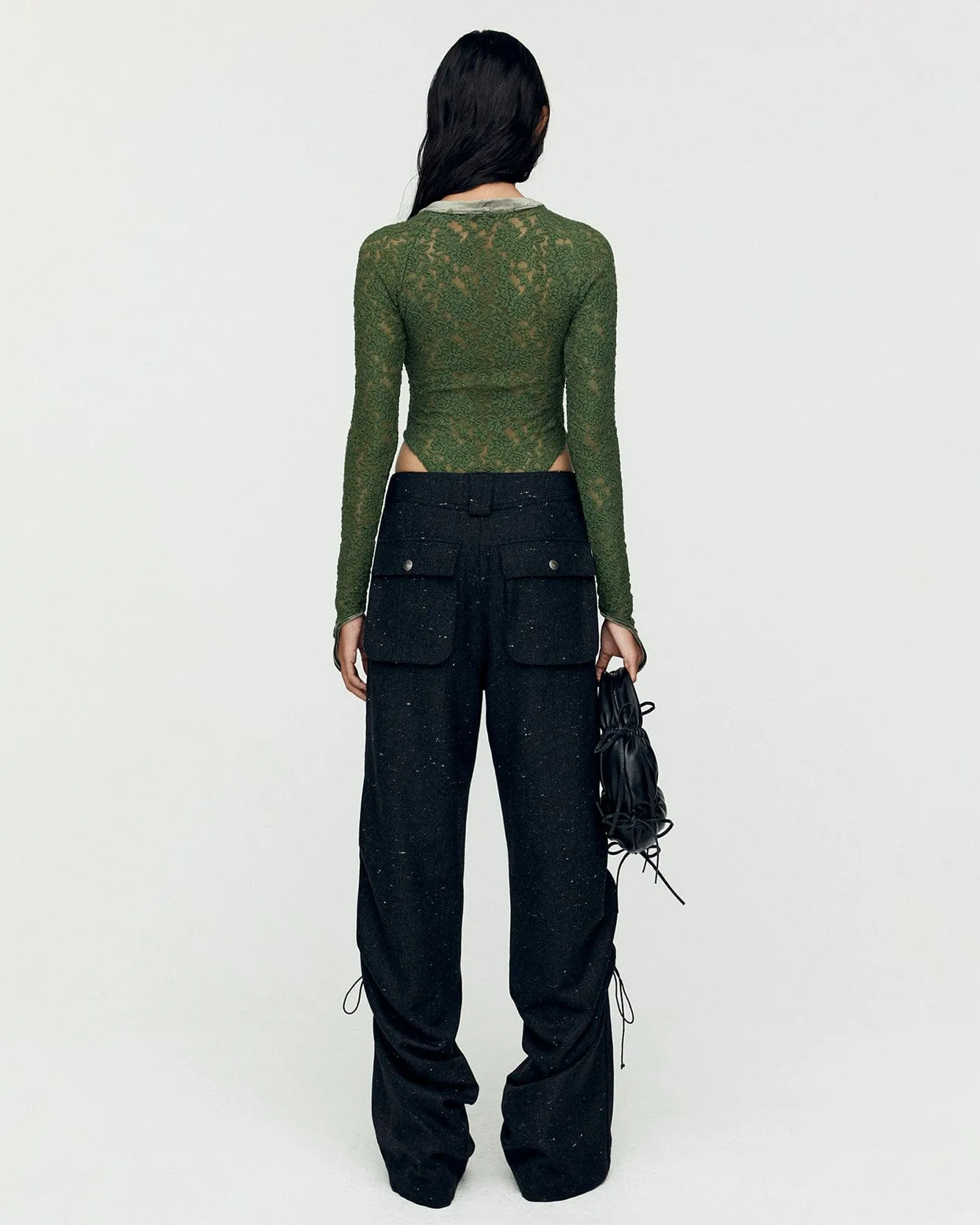 NEP WOOL LACE-UP WIDE PANTS apa769w(BLACK) sold by Andersson Bell product image thumbnail 5