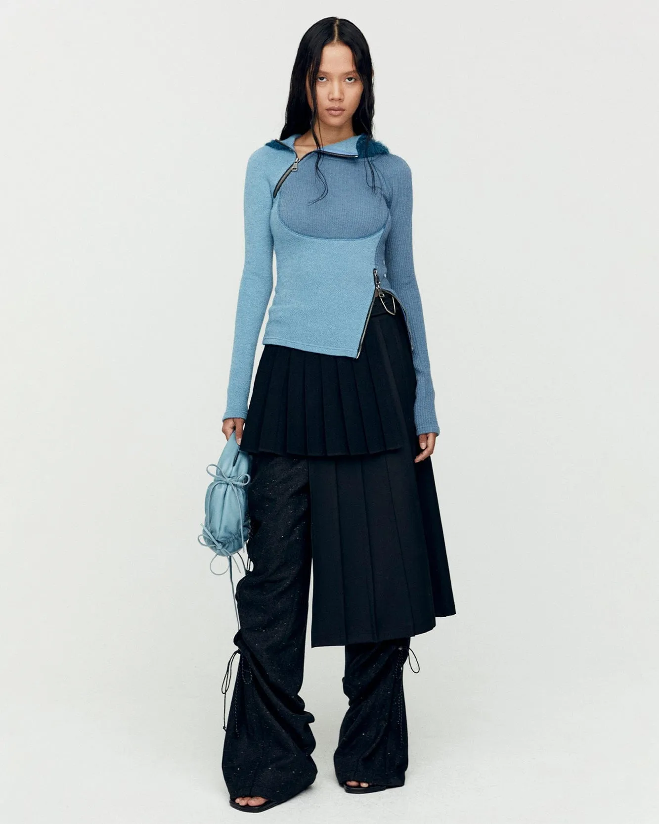 NEP WOOL LACE-UP WIDE PANTS apa769w(BLACK) sold by Andersson Bell product image thumbnail 4