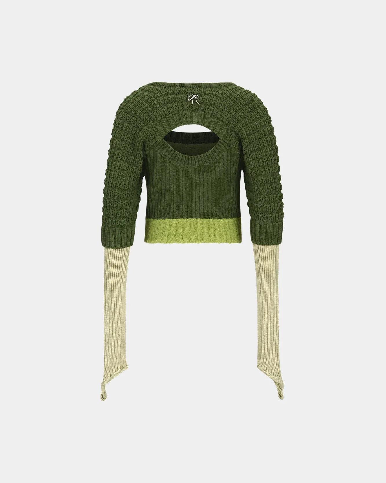 FURRY CHUNKY KNIT TOP atb1201w(GREEN) sold by Andersson Bell product image thumbnail 4