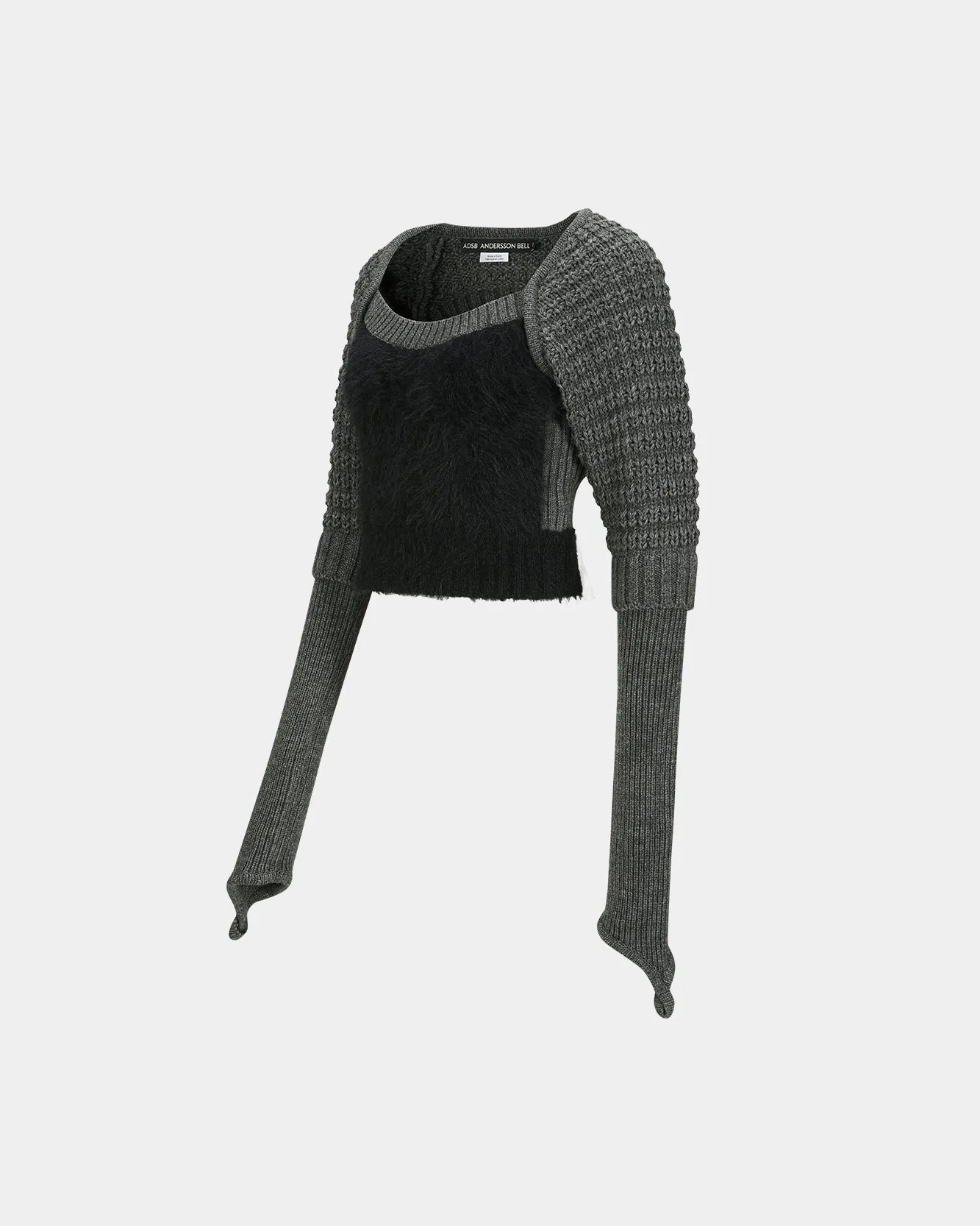 FURRY CHUNKY KNIT TOP atb1201w(GREY) sold by Andersson Bell product image thumbnail 3