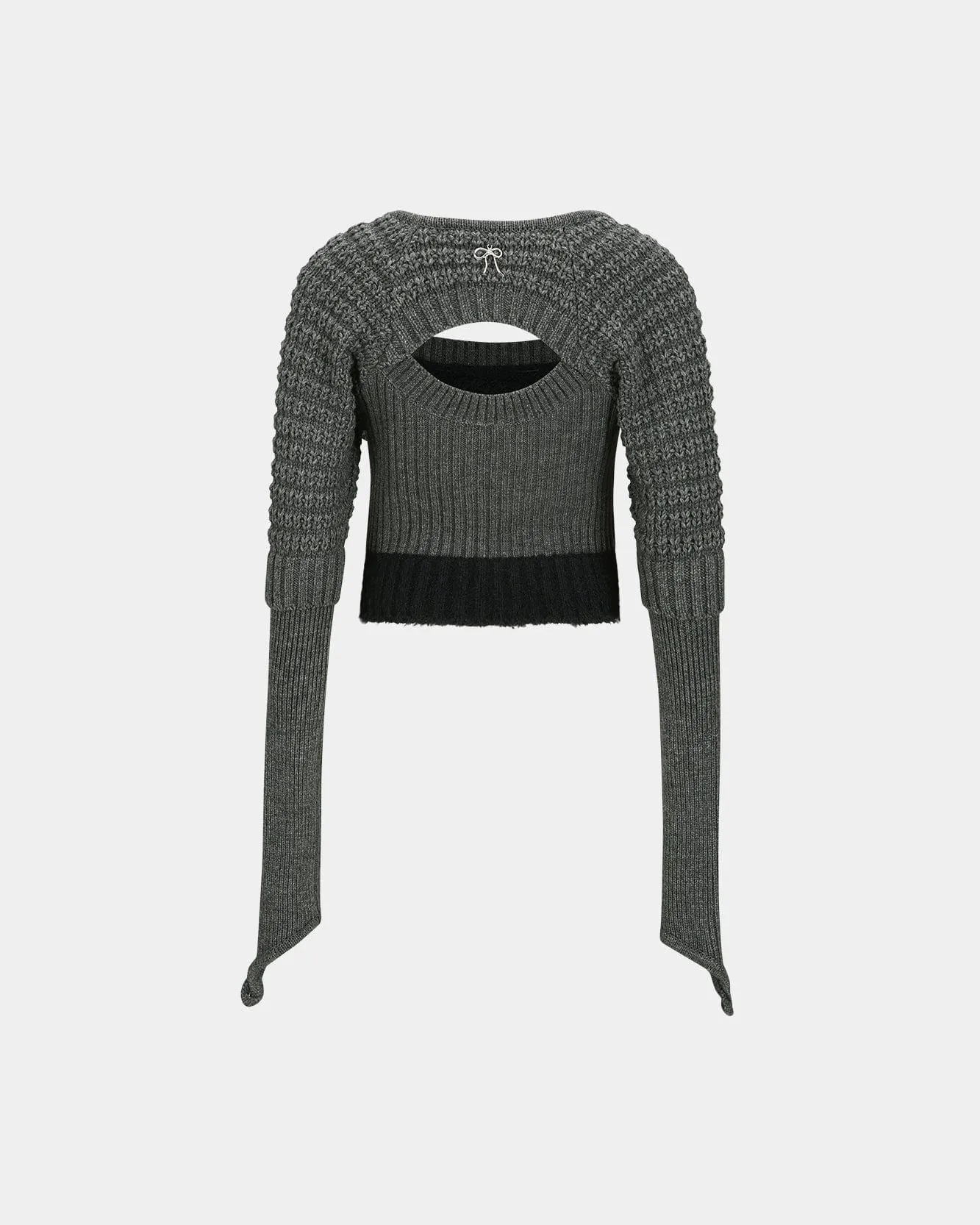 FURRY CHUNKY KNIT TOP atb1201w(GREY) sold by Andersson Bell product image thumbnail 4