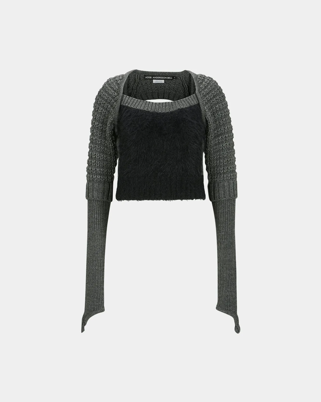 FURRY CHUNKY KNIT TOP atb1201w(GREY) sold by Andersson Bell product image thumbnail 2