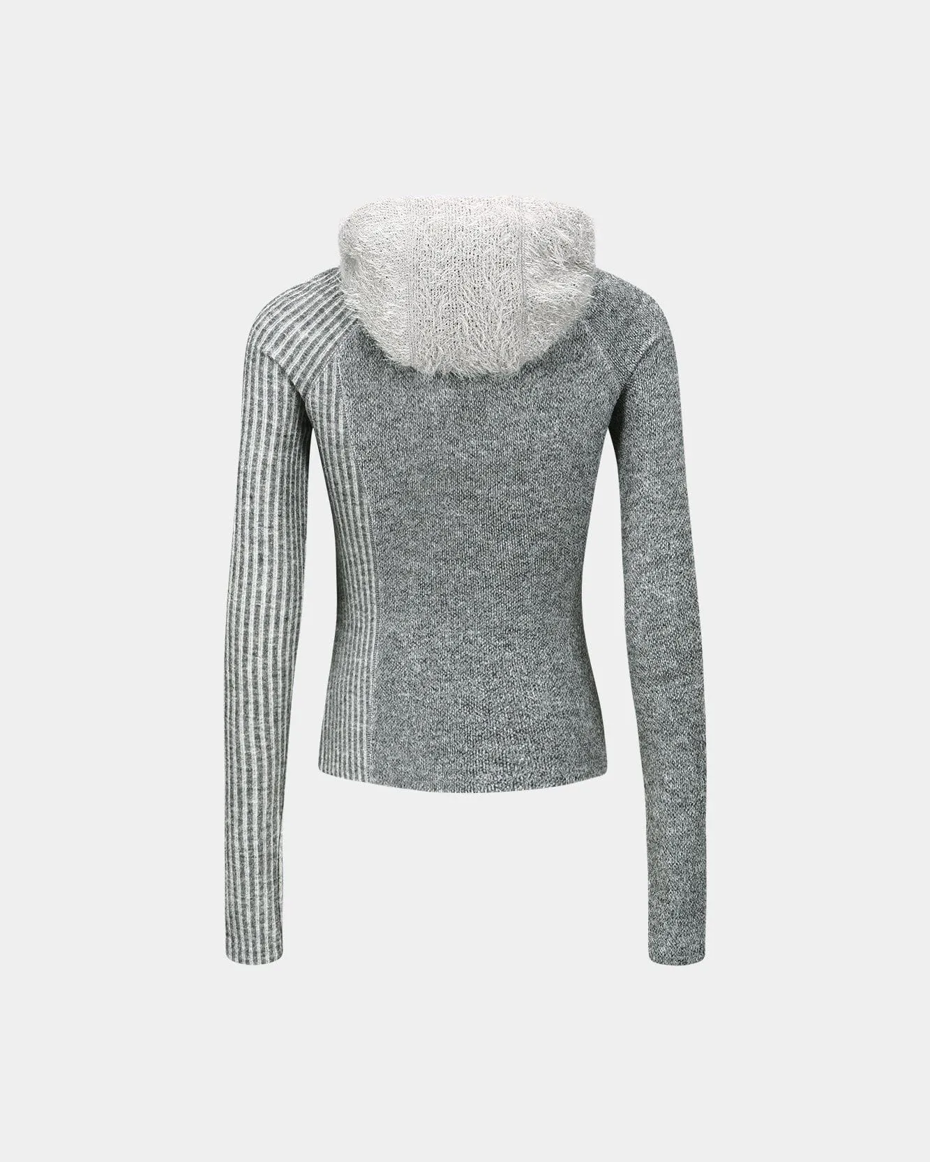 (ESSENTIAL) TIGHT RIBBED COMBINATION HOODIE atb1194w(MELANGE GREY) sold by Andersson Bell product image thumbnail 4