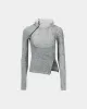 (ESSENTIAL) TIGHT RIBBED COMBINATION HOODIE atb1194w(MELANGE GREY) sold by Andersson Bell