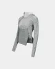 (ESSENTIAL) TIGHT RIBBED COMBINATION HOODIE atb1194w(MELANGE GREY) sold by Andersson Bell