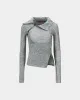 (ESSENTIAL) TIGHT RIBBED COMBINATION HOODIE atb1194w(MELANGE GREY) sold by Andersson Bell