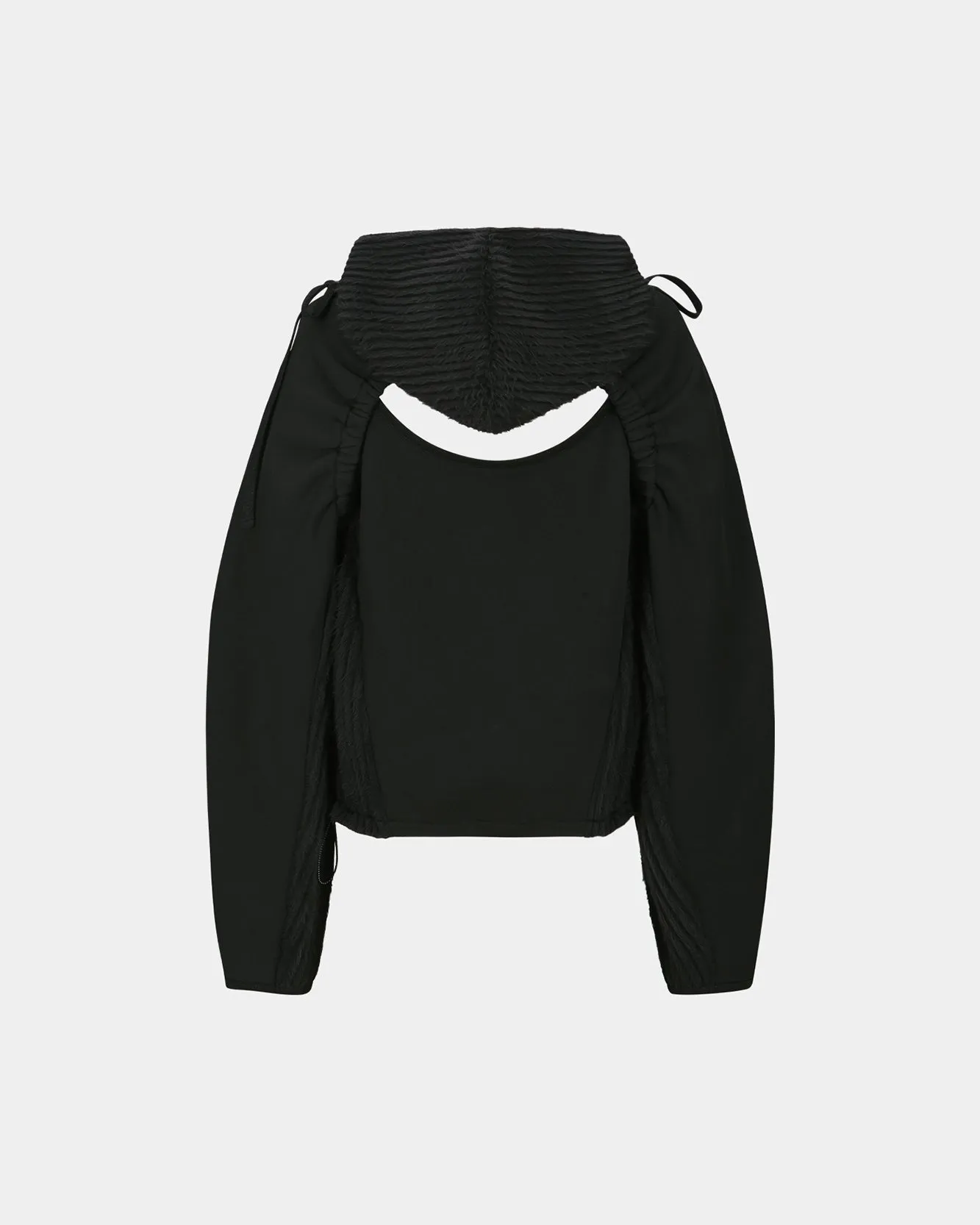 (ESSENTIAL) CUT OUT SHIRRING HOODIE atb1193w(BLACK) sold by Andersson Bell product image thumbnail 4