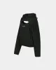 (ESSENTIAL) CUT OUT SHIRRING HOODIE atb1193w(BLACK) sold by Andersson Bell