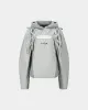 (ESSENTIAL) CUT OUT SHIRRING HOODIE atb1193w(MELANGE GREY) sold by Andersson Bell