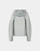 (ESSENTIAL) CUT OUT SHIRRING HOODIE atb1193w(MELANGE GREY) sold by Andersson Bell