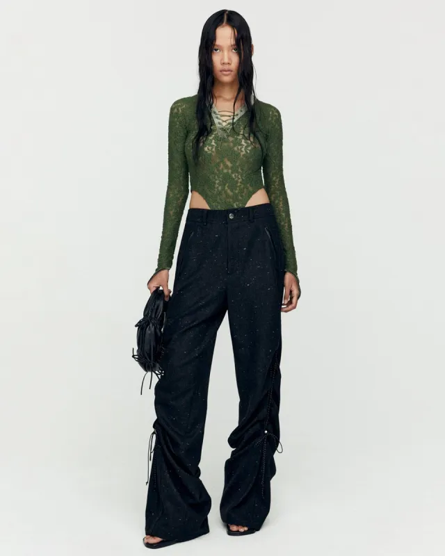 ROSE LACE BODYSUIT atb1192w(KHAKI) made by Andersson Bell