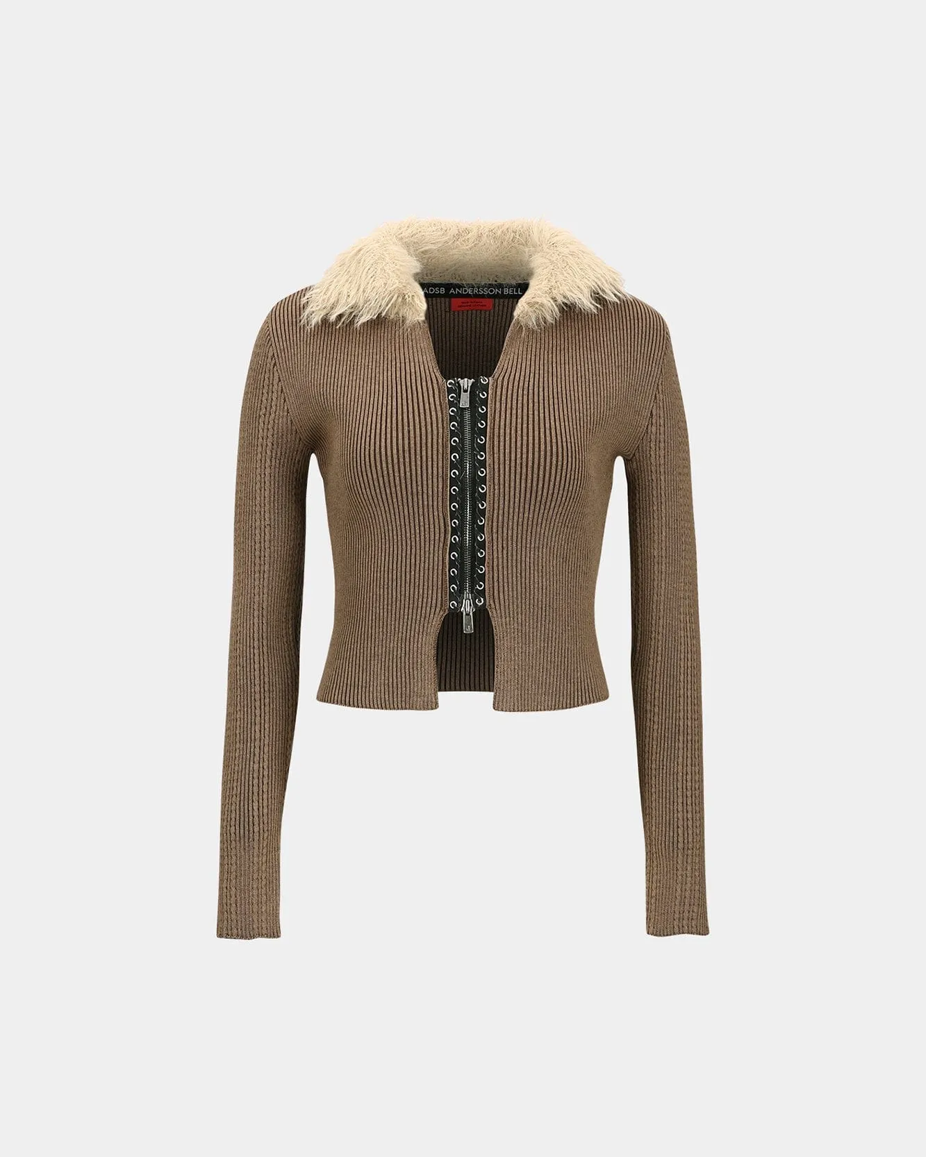 LACE-UP KNIT CARDIGAN atb1185w(BROWN) sold by Andersson Bell product image thumbnail 2