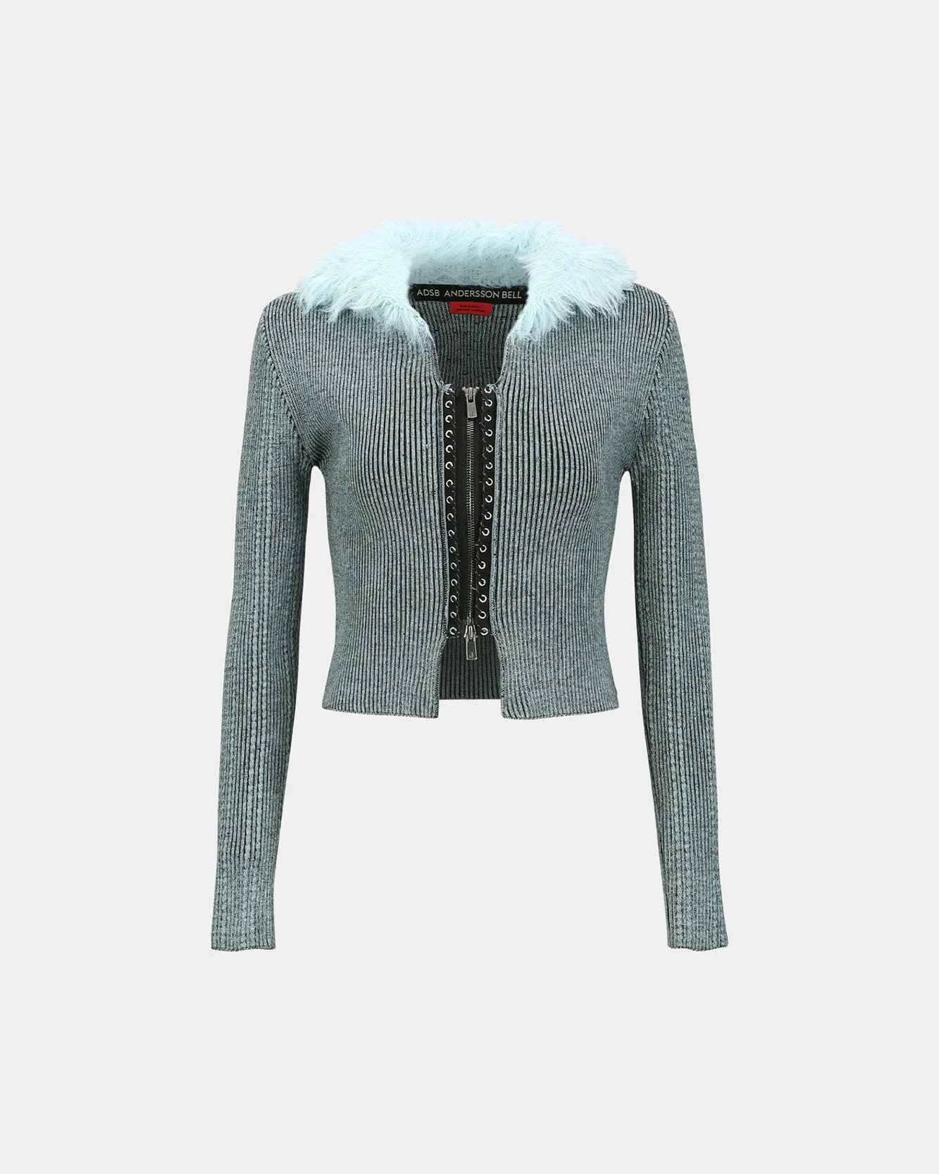 LACE-UP KNIT CARDIGAN atb1184w(BLUE) sold by Andersson Bell product image thumbnail 2