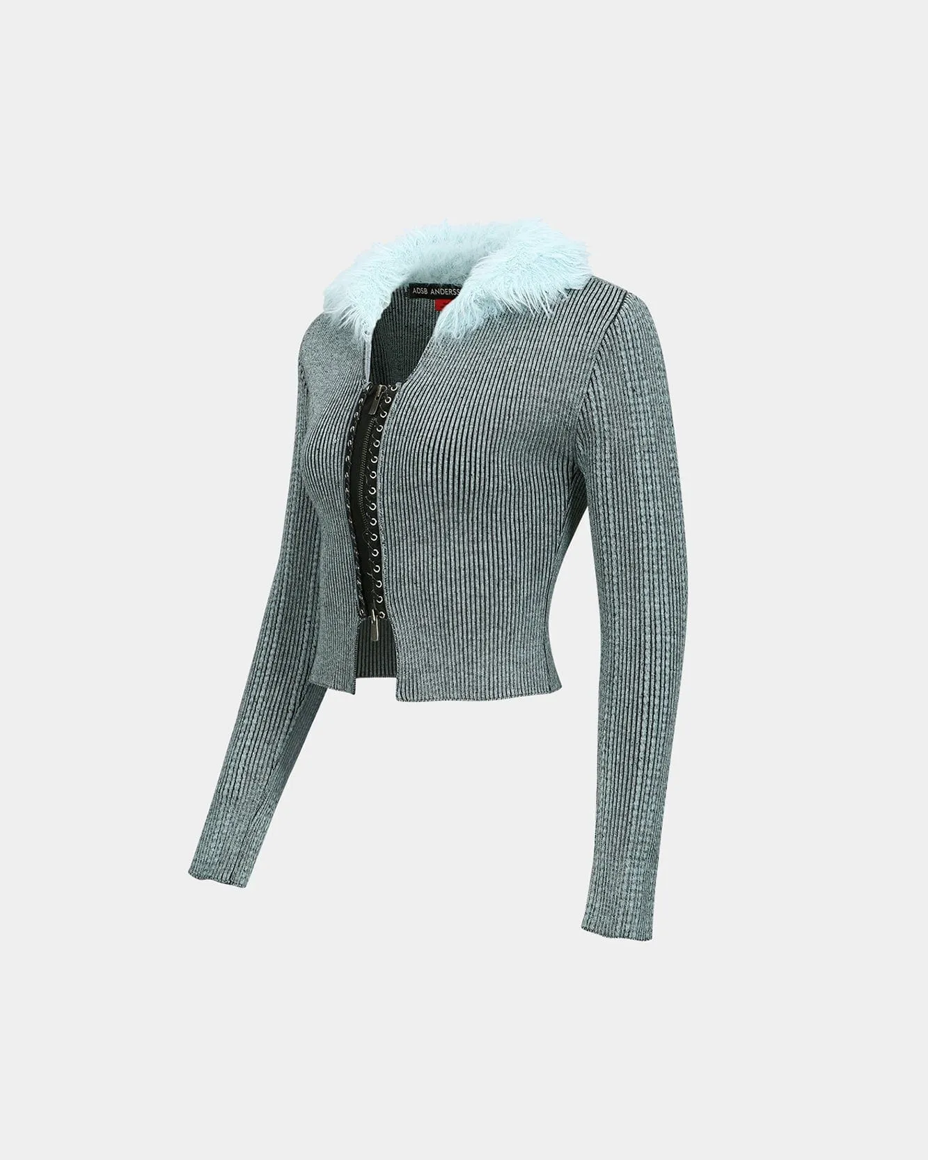 LACE-UP KNIT CARDIGAN atb1184w(BLUE) sold by Andersson Bell product image thumbnail 3